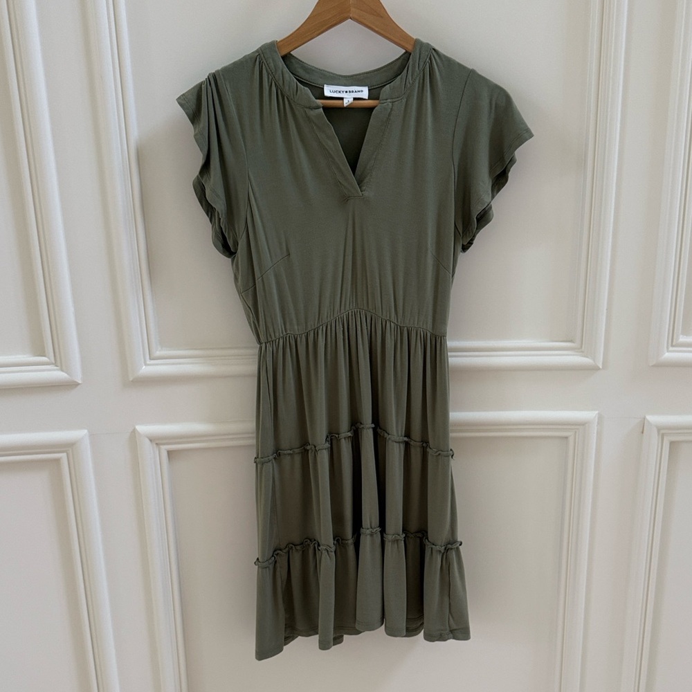 Lucky Brand Olive Green Midi Dress